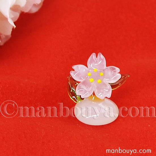 ミニチュア ガラス細工 桜 花 置物 フォーカート サクラスタンド