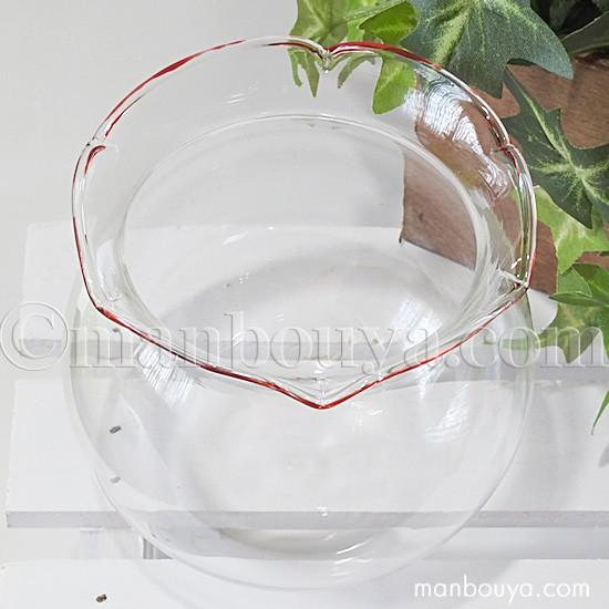 金魚鉢 ガラス おしゃれ インテリア雑貨 人気ブレゼント かわいい まんぼう屋ドットコム 小型 直径95mm レッド