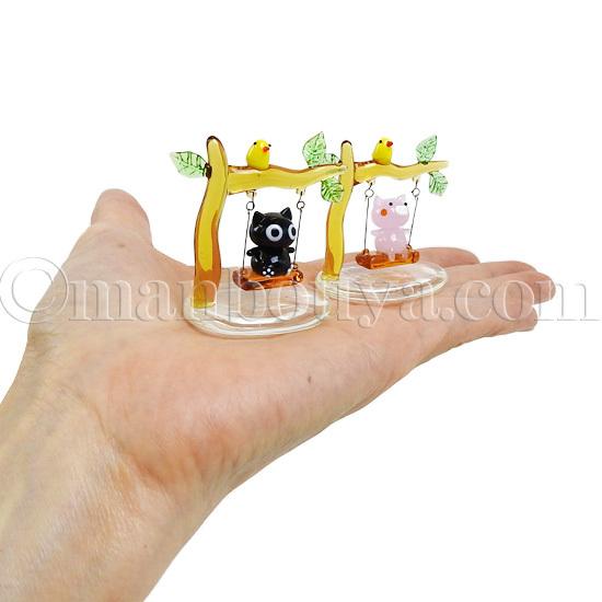 ミニチュア ガラス細工 動物 置物 インテリア雑貨 フォーカート