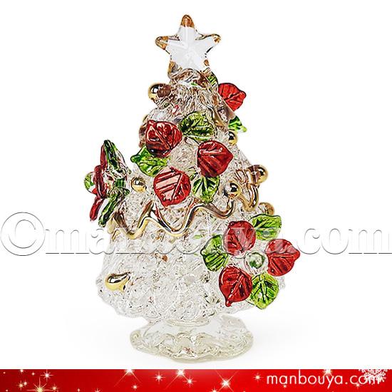ガラス細工　ミニチュア　クリスマスツリー クリスマスツリー ミニチュア ガラス細工 ディスプレイ 置物 飾り