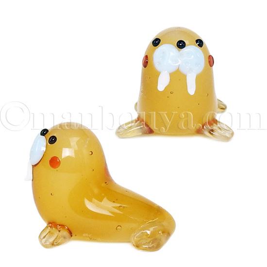 海の動物 ミニチュア ガラス細工 水族館グッズ フォーカート セイウチ