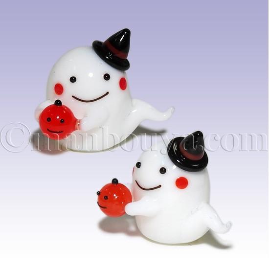 小さめかぼちゃ　ガラス細工　ミニチュア ハロウィン かぼちゃ 置物 ガラス細工 ミニチュア グラス