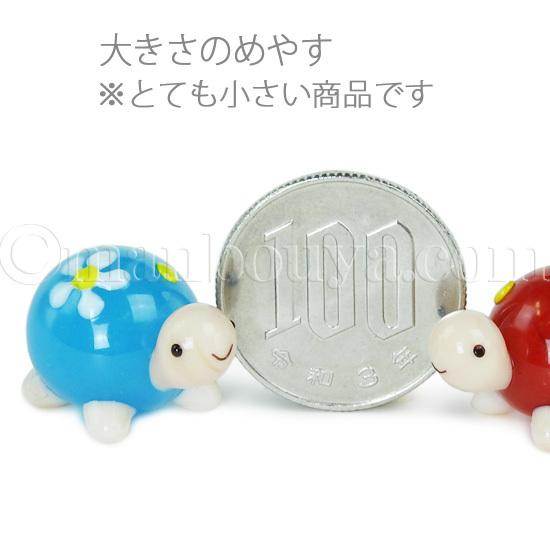 カメ 置物 ガラス細工 ミニチュア 雑貨 水族館グッズ フォーカート 花