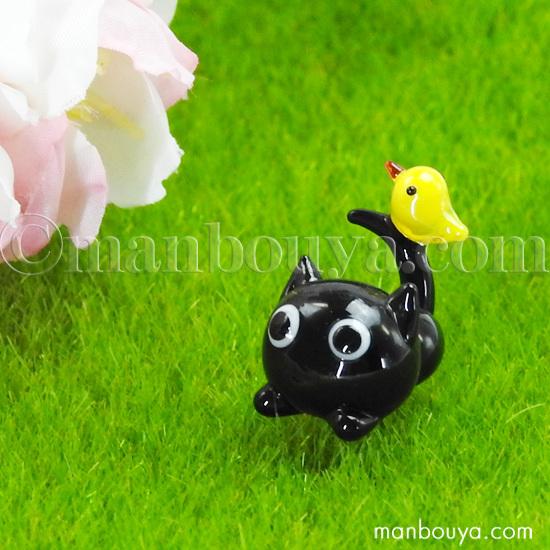 ミニチュア ガラス細工 黒猫 雑貨 置物 動物 飾りフォーカート