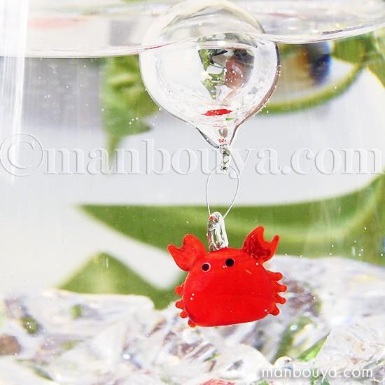 カニ グッズ ミニチュア ガラス細工 浮き玉 フロート フォー