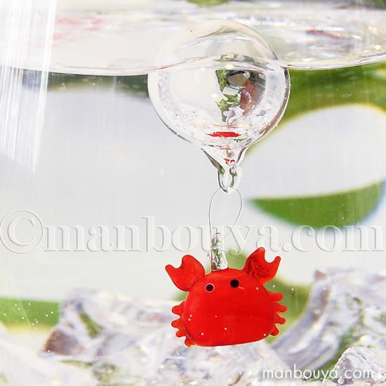 カニ グッズ ミニチュア ガラス細工 浮き玉 フロート フォーカート