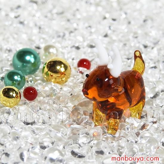 クリスマス 飾り ガラス細工 ミニチュア 動物 グラススクエア プチ