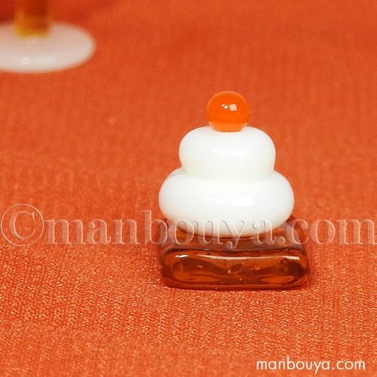 まるもち⑅︎◡̈︎*　ガラス細工　ミニチュア ミニチュア 鏡餅 ガラス細工 正月 飾り グラススクエア プチシリーズ