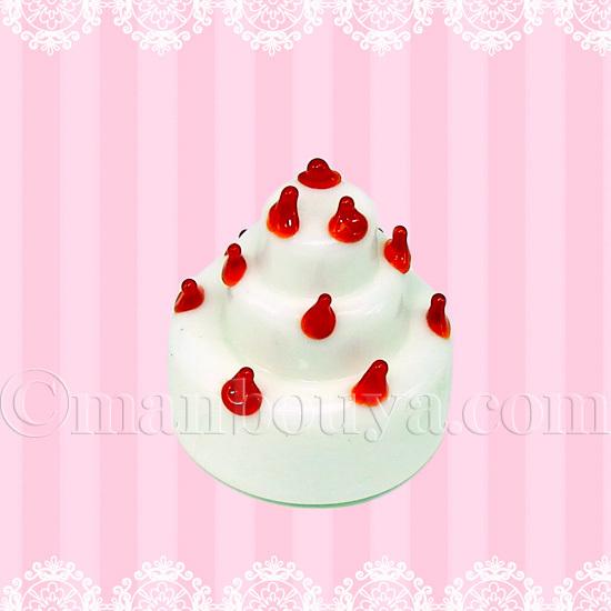 ケーキ 食品 ミニチュア ガラス細工 グラススクエア デコレーション