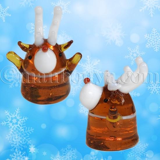 クリスマス 飾り ガラス細工 ミニチュア 動物 グラススクエア プチ