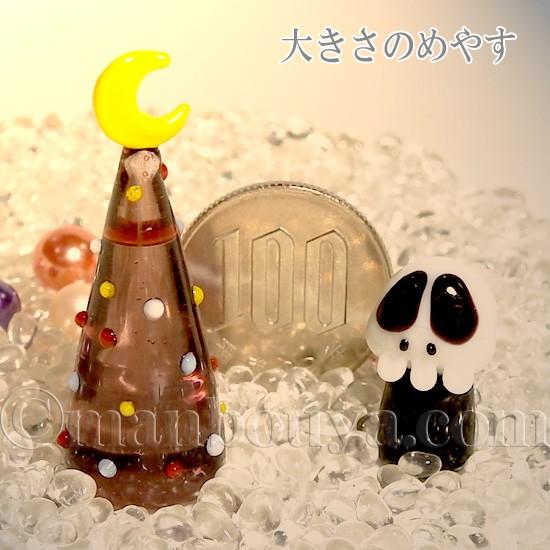 ミニチュア ガラス細工 ハロウィン 飾り ドクロ グラススクエア プチ