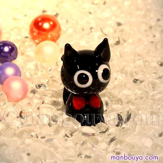 黒猫 ミニチュア ガラス細工 ハロウィン 飾り グラススクエア