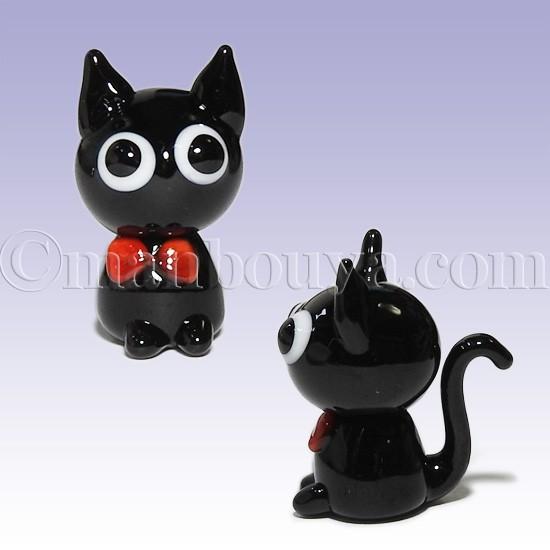 黒猫 ミニチュア ガラス細工 ハロウィン 飾り グラススクエア 黒猫 ミニチュア ガラス細工 ハロウィン 飾り グラススクエア