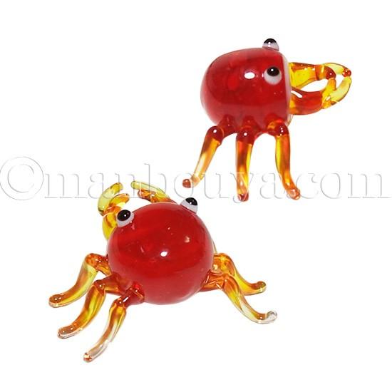 確認用　ガラス細工　ミニチュア　カニ カニ グッズ 海の生き物 ガラス細工 ミニチュア 水族館 お土産