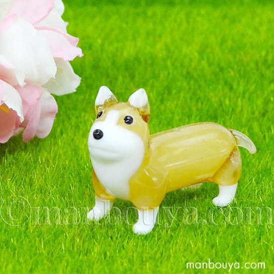 コーギー パピー 子犬 ガラスのカッティングボート 犬 コーギー グッズ 雑貨 ミニチュア ガラス細工 グラススクエア
