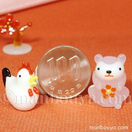 ミニチュア ガラス細工 干支 鶏 正月 飾り グラススクエア 十二支