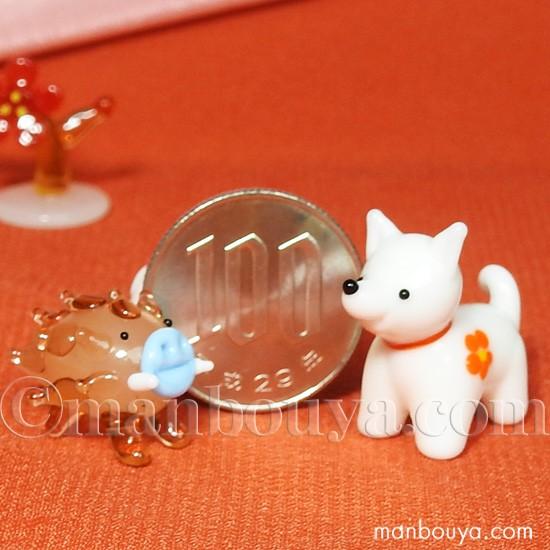 ミニチュア ガラス細工 干支 犬 正月 飾り グラススクエア
