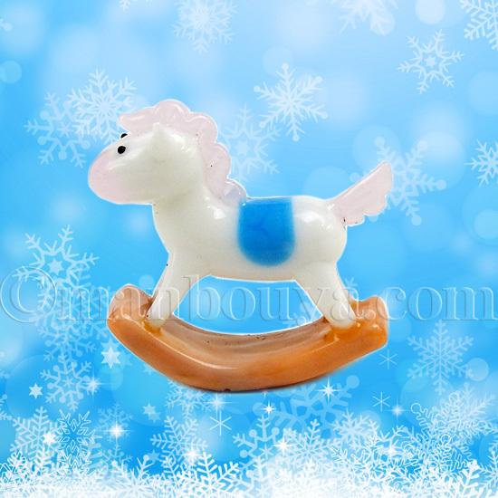 木馬 ミニチュア ガラス細工 おもちゃ 置物 飾り グラススクエア