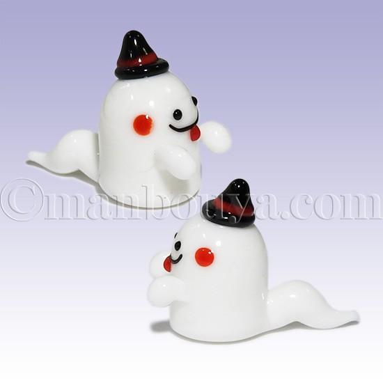 ハロウィン お化け ガラス細工ミニチュア 飾り グラススクエア