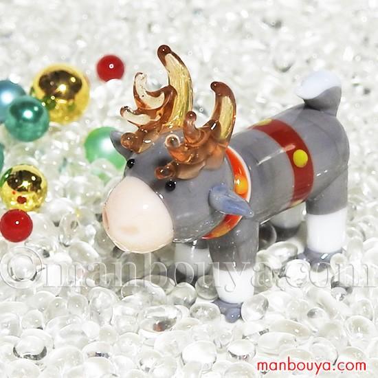 確認用ガラス細工　ミニチュア　トナカイ クリスマス トナカイ ガラス細工 ミニチュア 飾り グラス