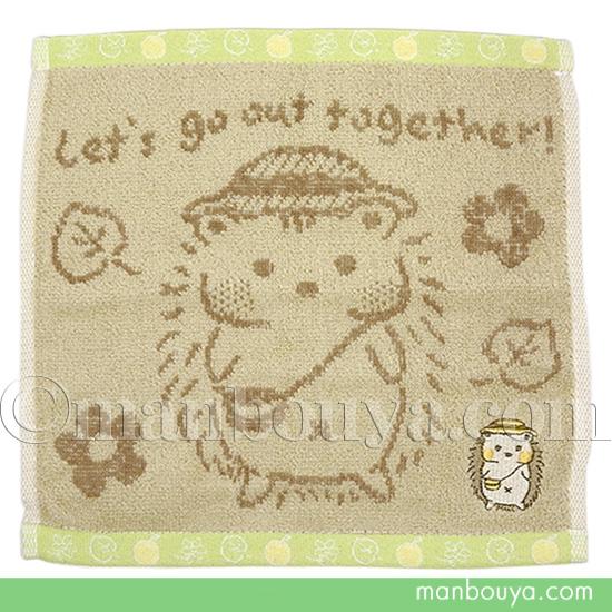 ハリネズミ グッズ 動物 ミニタオル 25×25cm キッズ 子供 シュガー