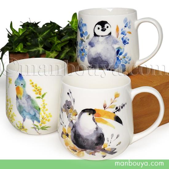 鳥 雑貨 マグカップおしゃれ 大きい 美濃焼 Mignon ペンギン オオハシ