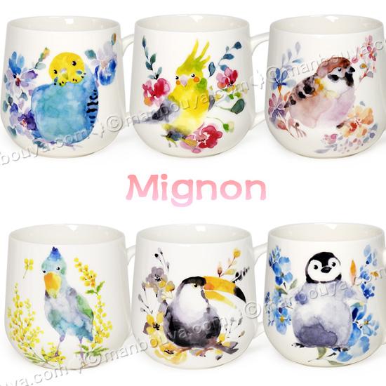 小鳥グッズ マグカップおしゃれ 大きい 美濃焼 Mignon ミニョン インコ