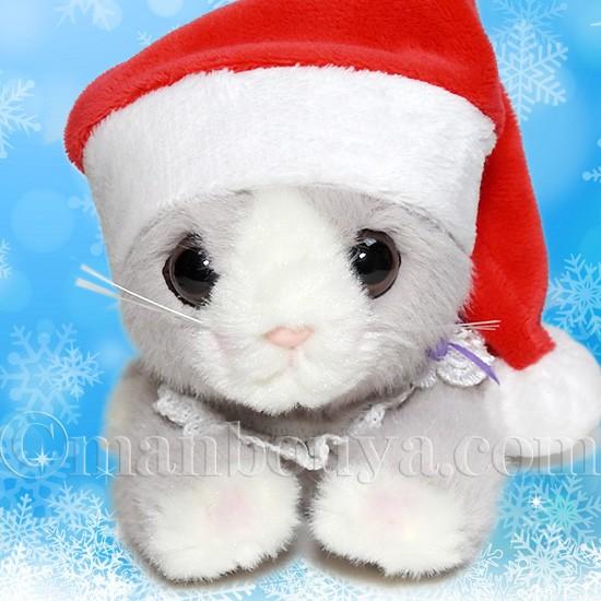 猫 ぬいぐるみ クリスマス プレゼント たけのこ TAKENOKO シャトン パープル サンタ帽子 16cm｜manbouya｜03