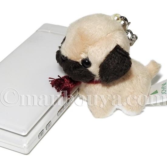 ぬいぐるみ 犬 たけのこ プチフォンテーヌ 携帯ストラップ パグ