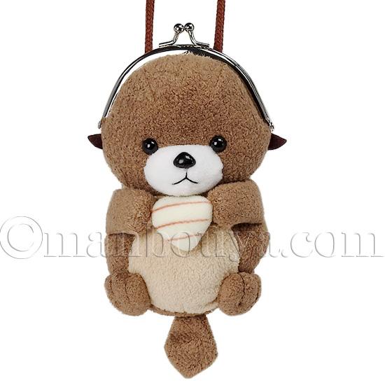 ラッコ ぬいぐるみ バッグ がま口ポーチ 水族館グッズ たけのこ