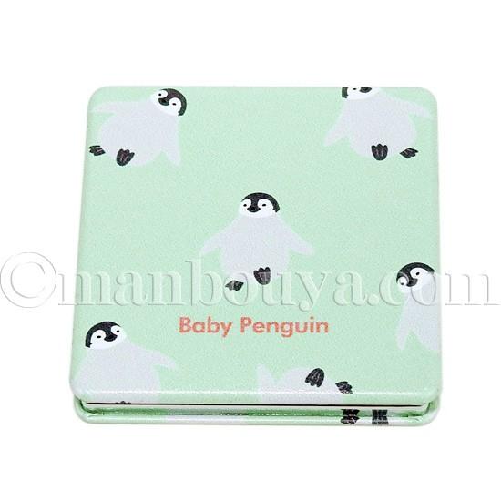 ペンギン グッズ コンパクトミラー 四角 拡大鏡 ワールド商事 携帯用