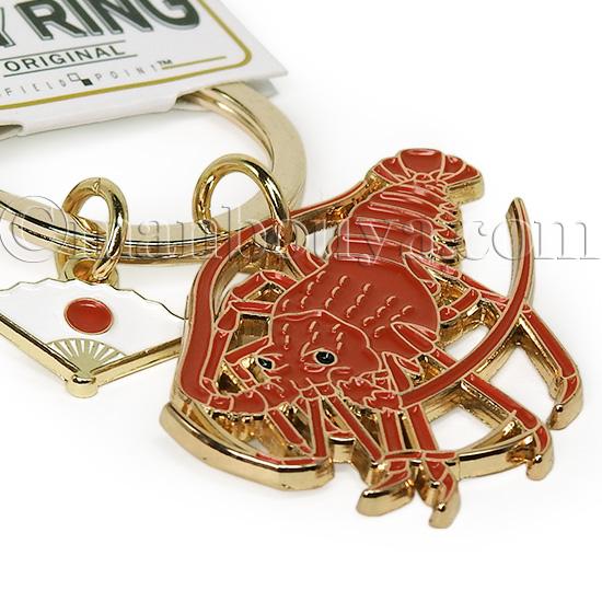 金属工芸 エビの装飾品 エビ グッズ 水族館 キーホルダー 金属 おしゃれ アニマル キーリング