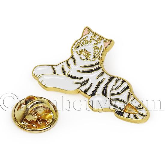 ホワイトタイガー グッズ トラ ピンバッジ アクセサリー 動物園