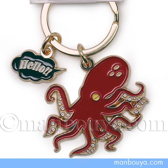 &6(アンドムー)】タコ Octopus 国産ヌメ革 キーホルダー