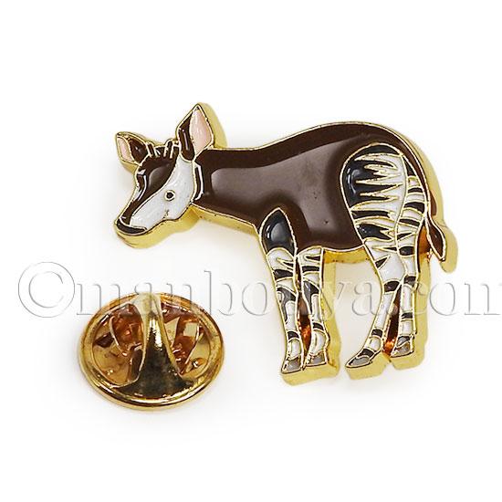 オカピ グッズ ピンバッジ アクセサリー 動物園 おみやげ