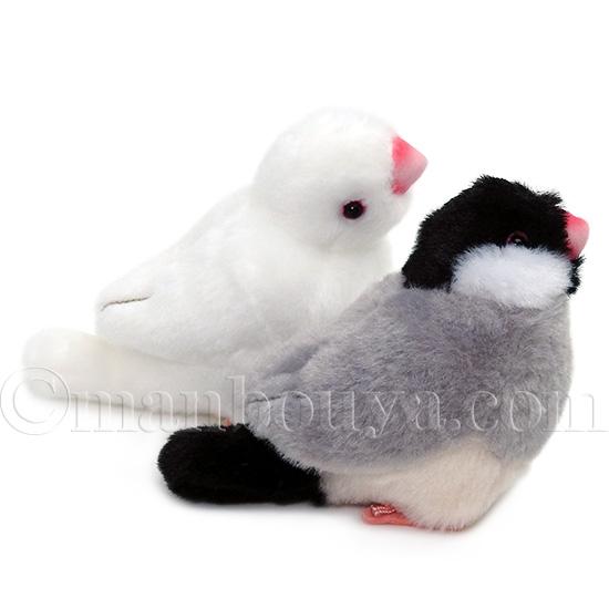 文鳥 ぬいぐるみ 吉徳 ことりのね ブンチョウ 白文鳥 8cm : まんぼう屋