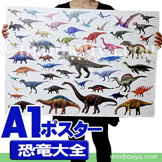 恐竜 グッズ アートポスター インテリア 特大 A1サイズ 図鑑