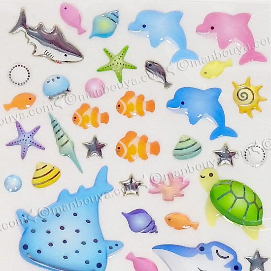 水族館グッズ シール ステッカー かわいい マリンドロップシール 海の