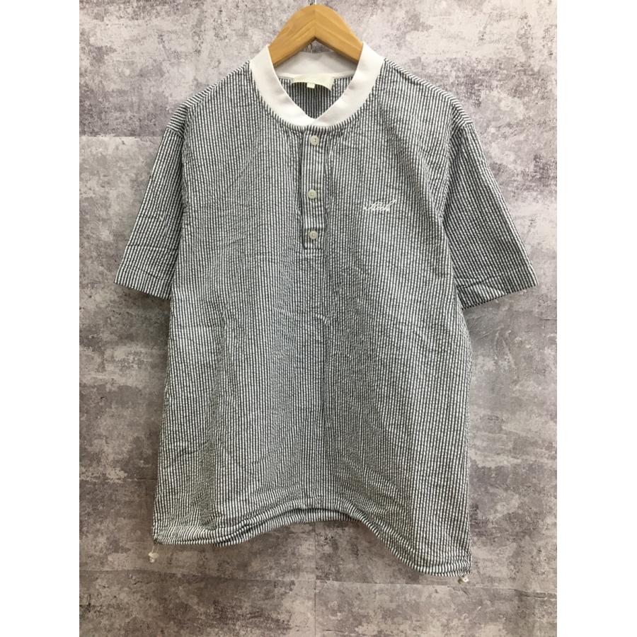 KITH シアサッカー 半袖シャツ フェザー柄 ロゴ刺繍 KITH キス シアサッカー ヘンリーネックTシャツ 24ss【4810-004