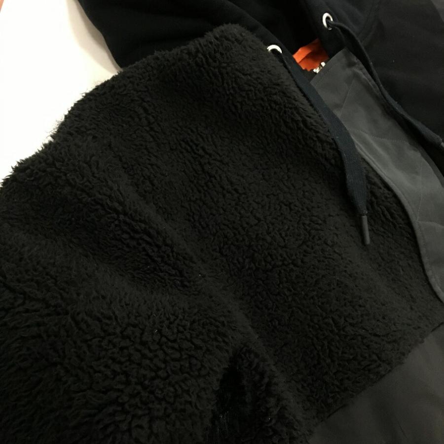 LANVIN en Bleu ランバンオンブルー 異素材ミックスフードブルゾン 