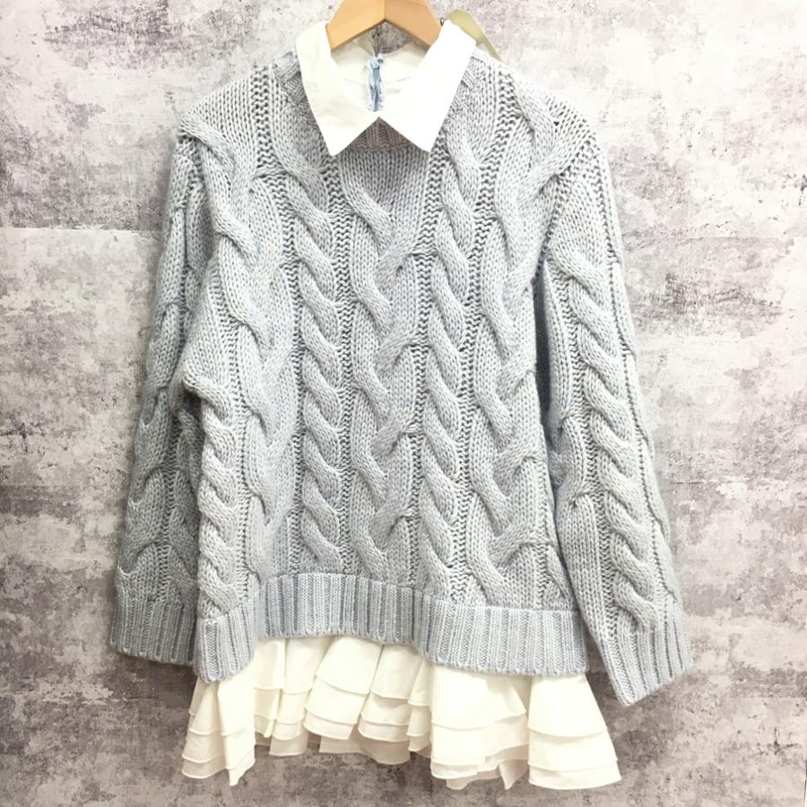 olu. オルドット フリルレイヤードケーブルニット レディース【8430