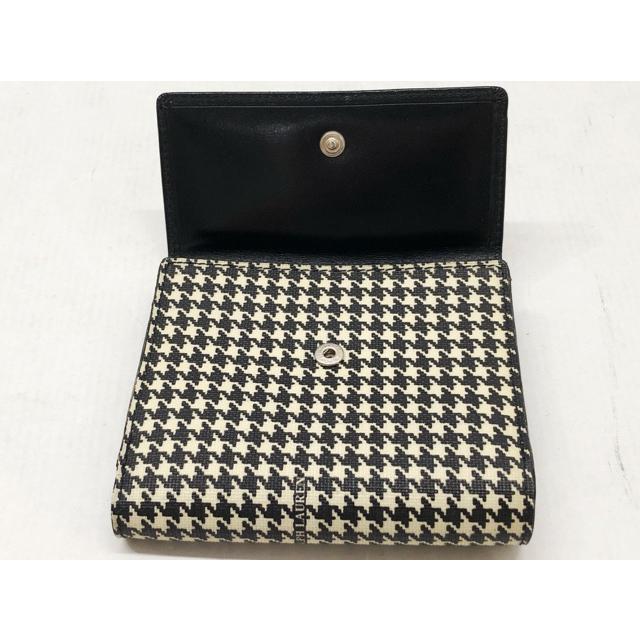 極美品 Ralph Lauren ラルフローレン 二つ折り財布 千鳥格子柄 RALPH LAUREN(ラルフローレン) 千鳥柄 二つ折り財布 / ブラック