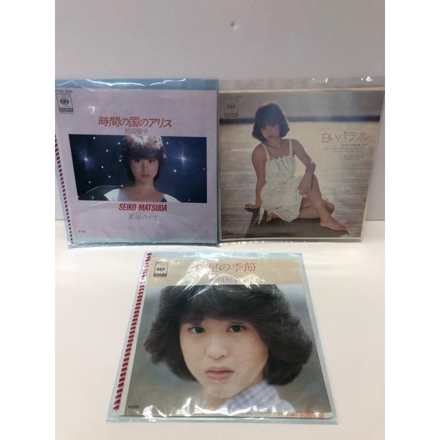 松田聖子 アナログ レコード 3枚 帯付き 特典 ステッカー 生写真 昭和