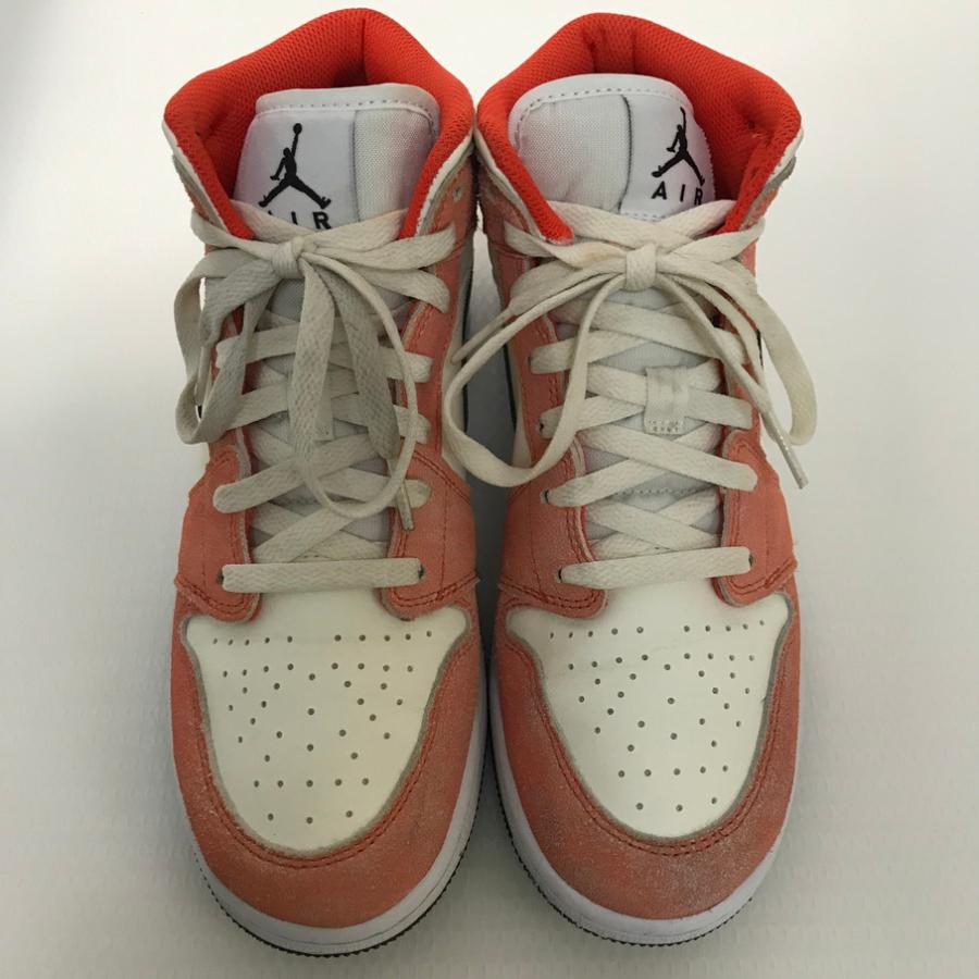 23cm オレンジ エアジョーダン1 MID SE GS キッズ レディース NIKE（ナイキ） NIKE GS AIR JORDAN 1 MID ORANGE SUEDE (ナイキ GS