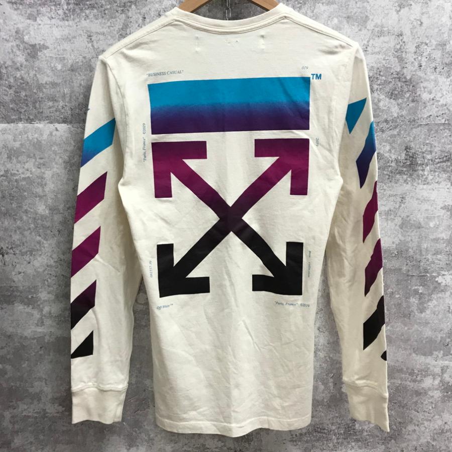 OFF-WHITE 18AW DIAG GRADIENT L/S TEE オフホワイト 長袖Tシャツ