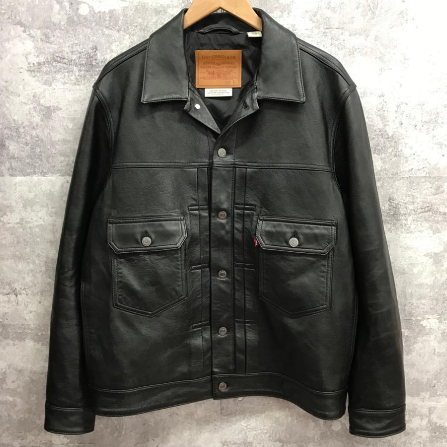 Levi's（リーバイス） Levi's PREMIUM BLACK TYPE2 TRUCKER LEATHER
