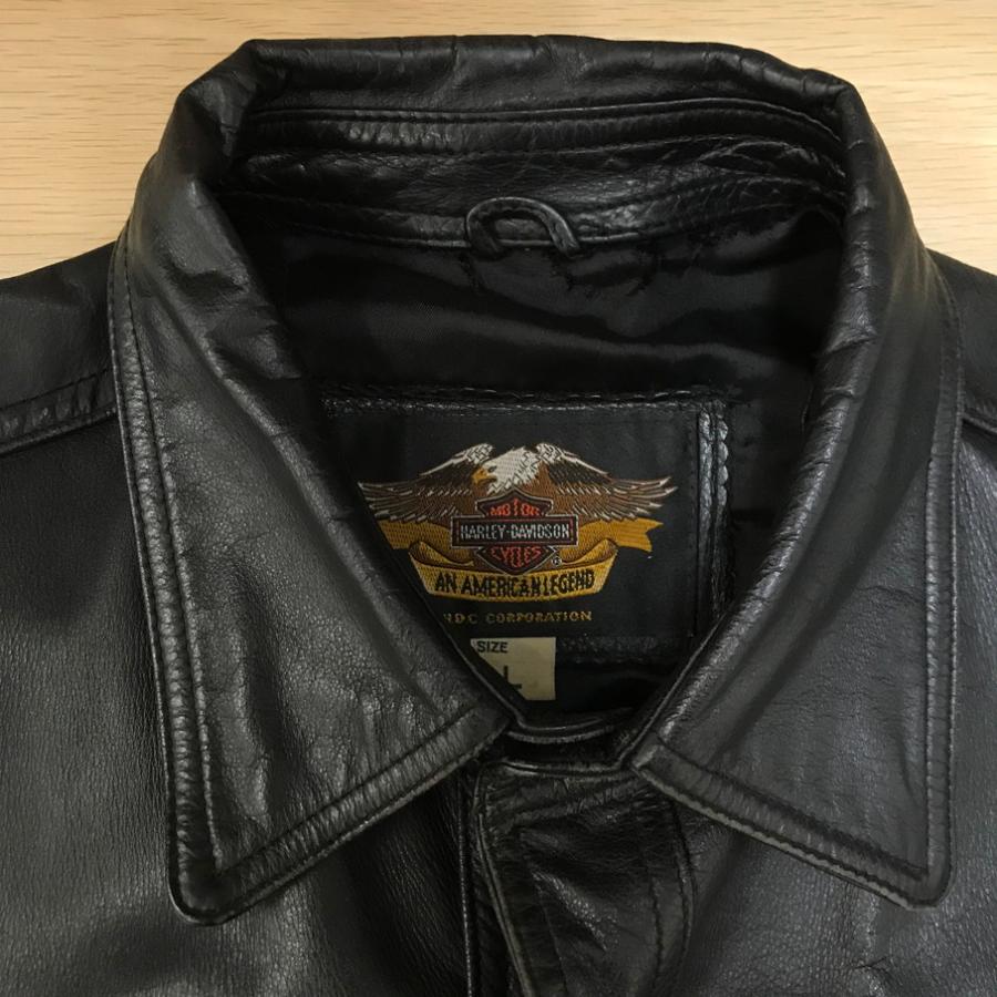ハーレーダビッドソン サイズM レザーウエスタンシャツ 黒 メンズ 本革 本皮 HARLEY DAVIDSON ハーレーダビッドソン レザーシャツ ウェスタンシャツ
