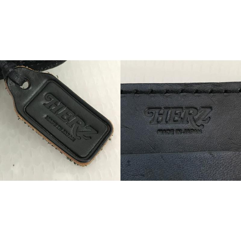 HERZ（ヘルツ） 持ち手付きセカンドバッグ ブラック ポーチ レザー 革