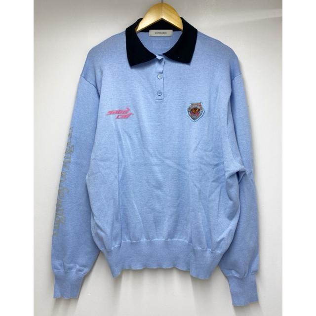 ずっと真夜中でいいのに。 ニットポロシャツ（Light Blue) サイズL