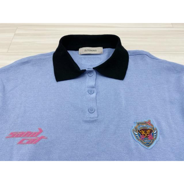 ずっと真夜中でいいのに。 ニットポロシャツ（Light Blue) サイズL